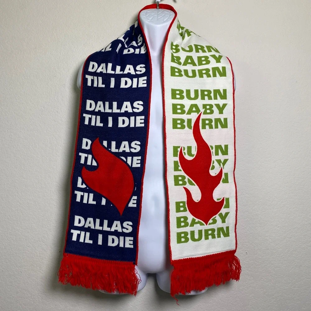 FC Dallas Scarf Season‎ Ticket Member Soccer MLS Vintage Burn Baby Burn